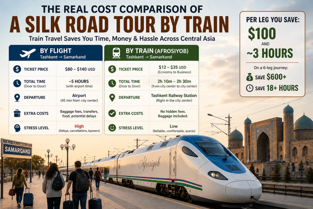 cost comparison of silk road tour by train